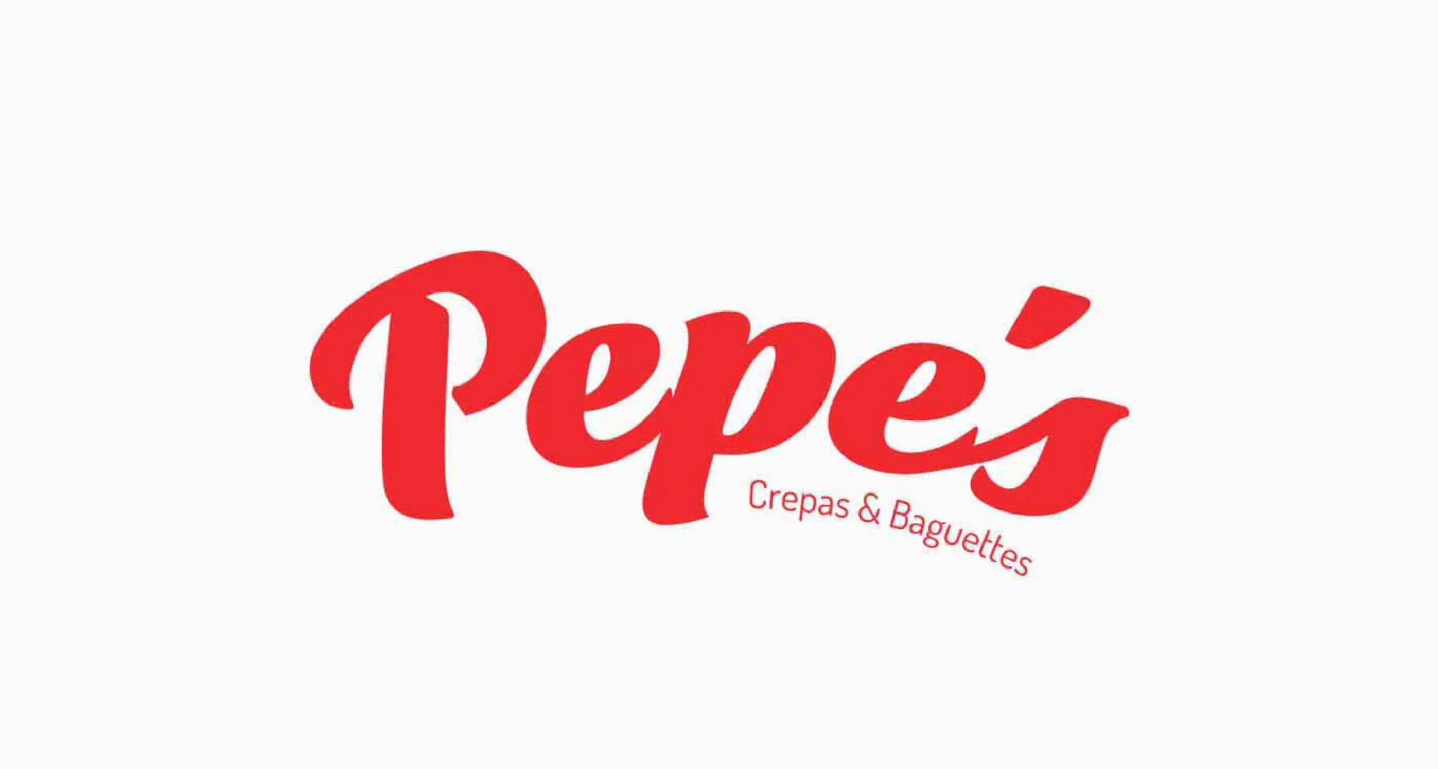 Pepe's Crepas y Baguettes logotype in customized typeface
